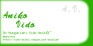 aniko vido business card